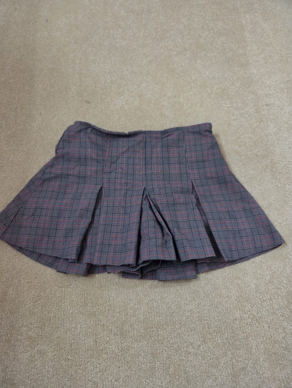 Red and Black Plaid Women's Skirt w/ Built-In Shorts